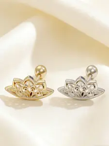 Bohemian Spiral Earrings, Comfortable Pierced Earrings, Geometric Hollow Lotus Spiral Cartilage Piercing, Party Jewelry & Spiritual Accessories, Handmade Texture, Minimalist Design, Fashionable Piercing Style, Elegant and Versatile