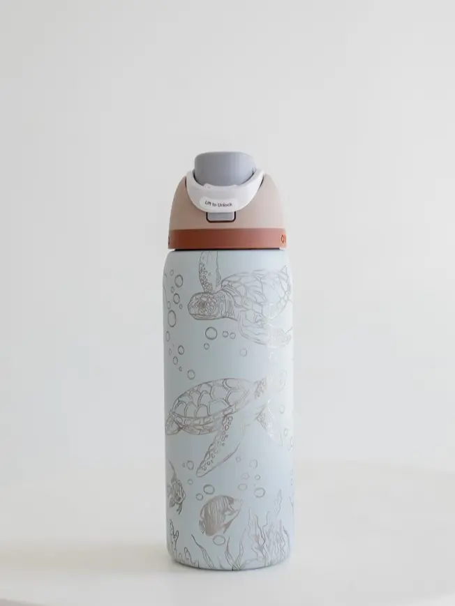 Owala Sea Life Engraved FreeSip Water Bottle 32oz Custom Engraved Insulated Stainless Steel Tumbler Travel Mug Ocean Lover Gift for Her Mother's Day