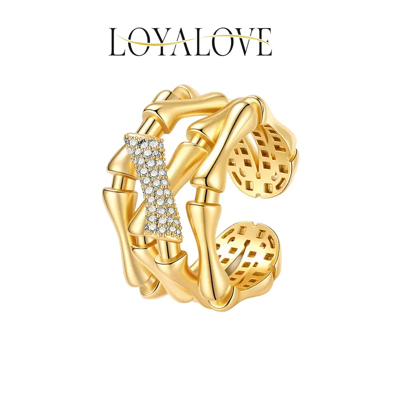 Loyalove Gold Ring For Women Non Tarnish, Open-Face Cubic Zirconiaa Rings with Elegant Hypoallergenic Jewelry for Women Trendy Fashion Jewelry Daily Wear For Women Fashion Items Holiday Gifts