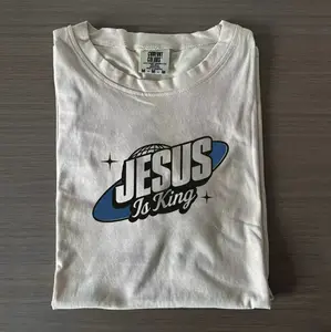 Y2K Jesus Is King Retro Tee, Vintage Graphic T-shirt, Christian Clothing Womenswear Top Cotton Casual Unisex, Gift For Men Women