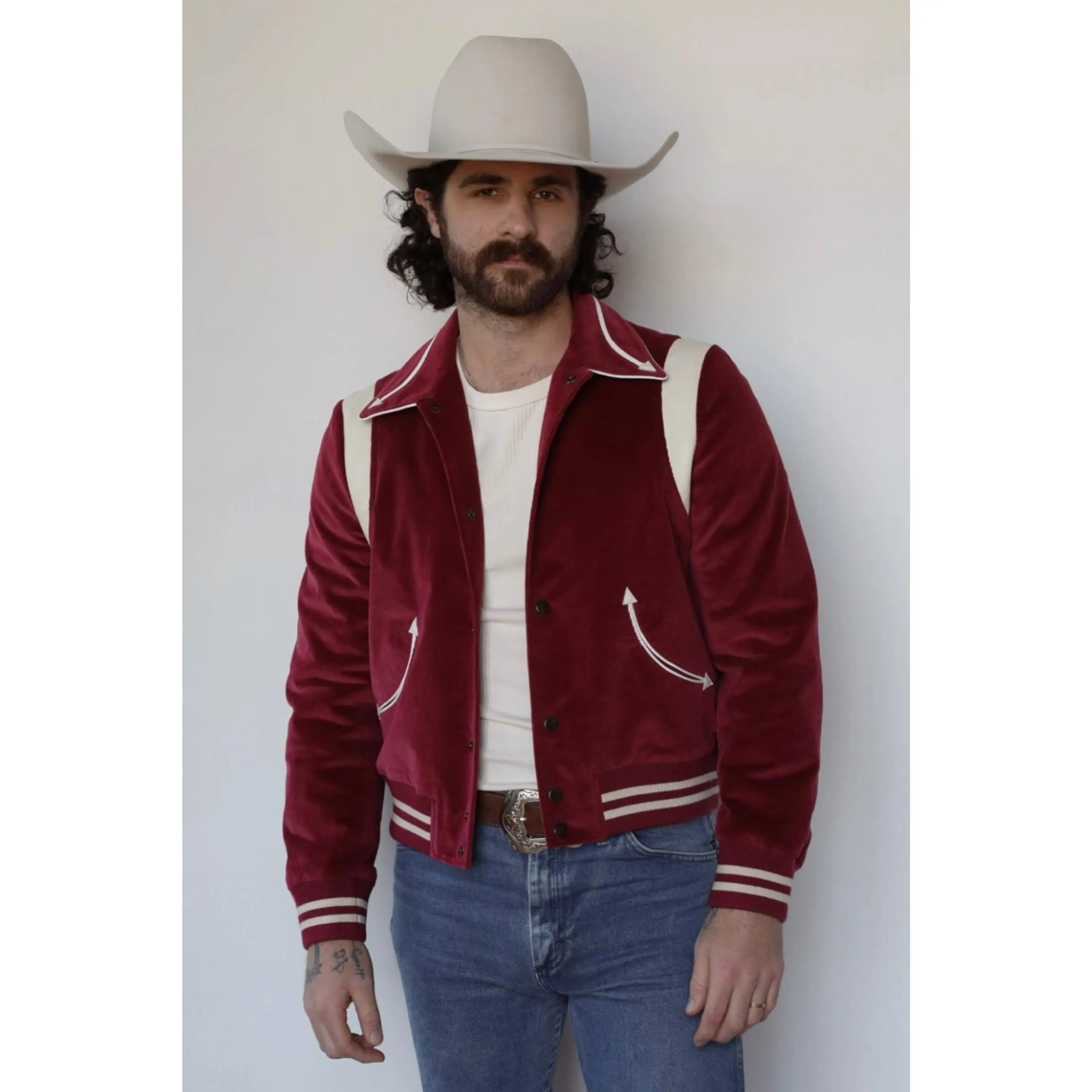 Silver Lake Corduroy Unisex Jacket Maroon