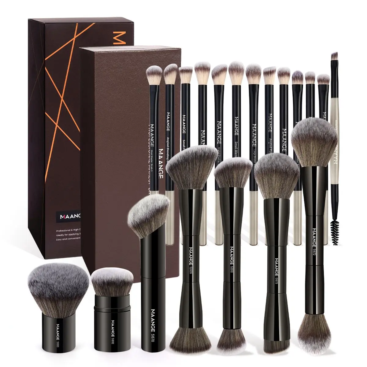 20 Counts Brushes + Storage Case - Black