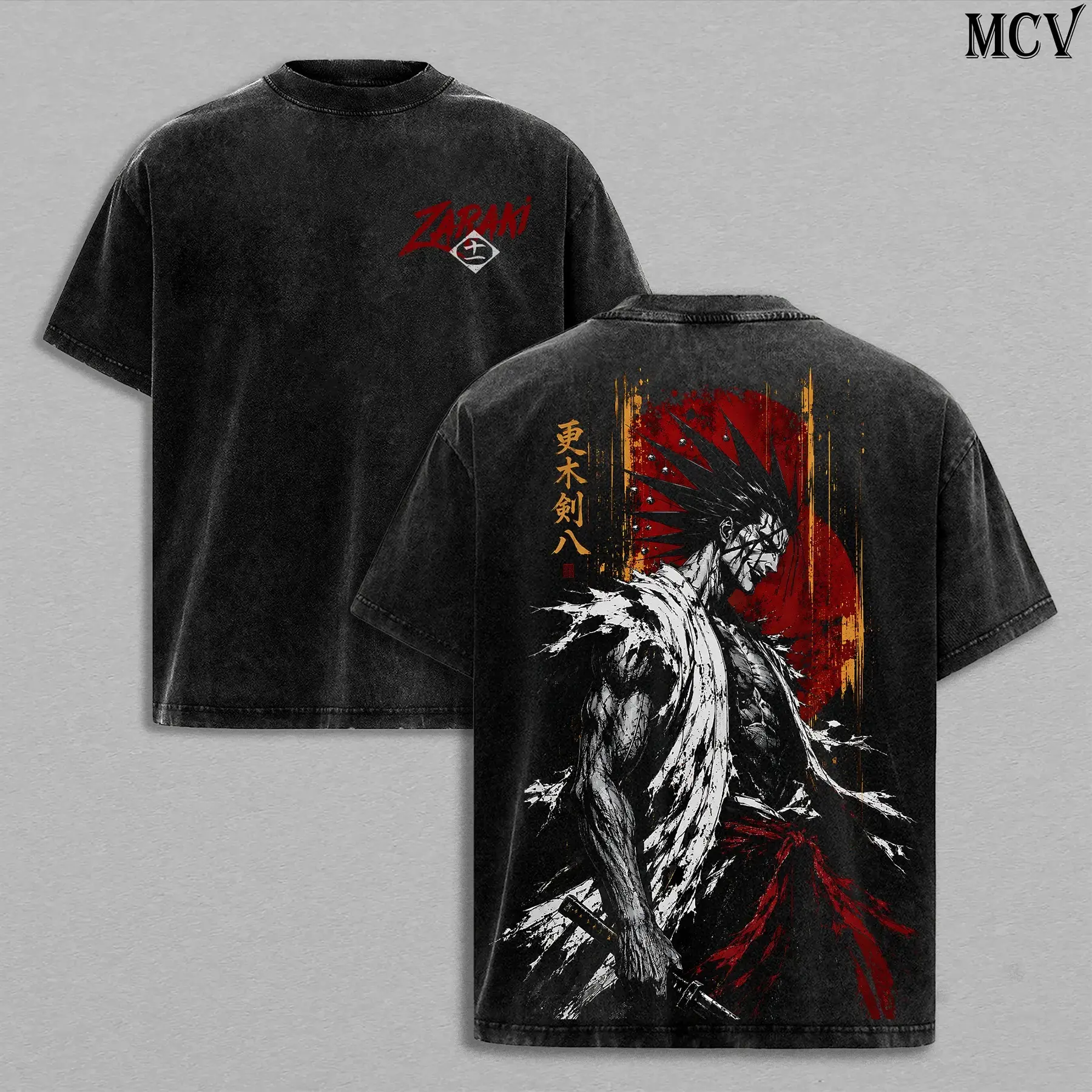Zaraki Kenpachi Bleach Tee – Kenpachi Zaraki Vintage Washed T-Shirt | Battle Maniac | 11th Division Captain | Thousand-Year Blood War Final Part | The Calamity Anime Manga Graphic Tee | Heavy Cotton Unisex Oversized Streetwear Top