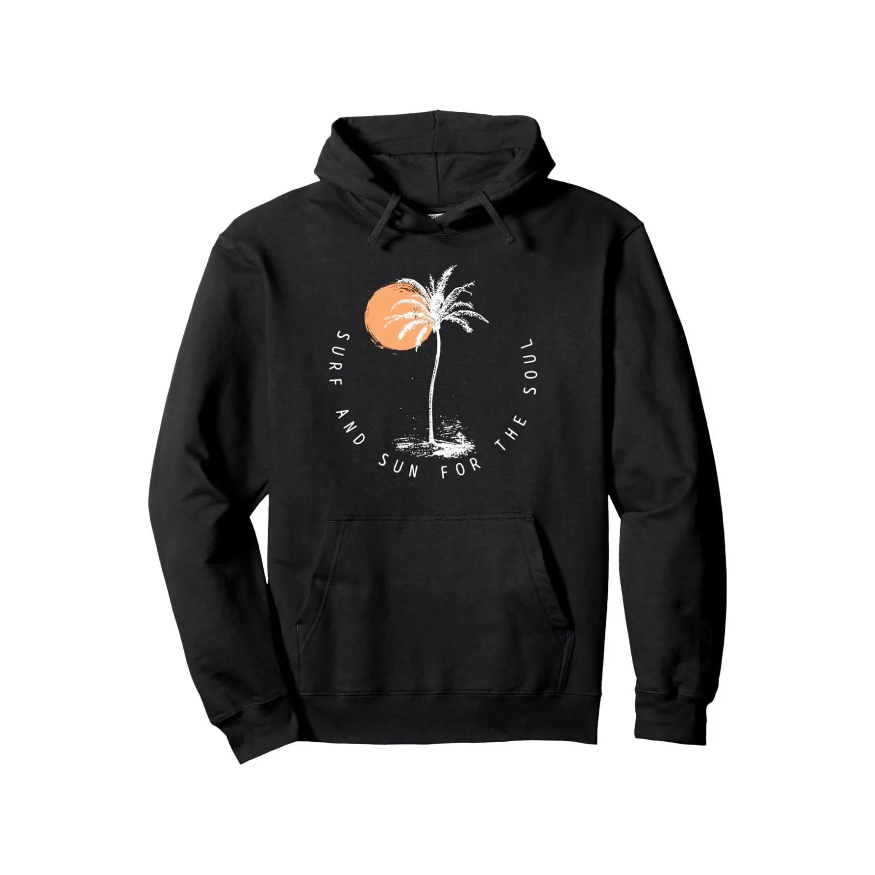 Sunset Surfing Hoodie Men's Casual Pullover Long Sleeve Beach Sportswear Comfortable Outdoor Activities WZG