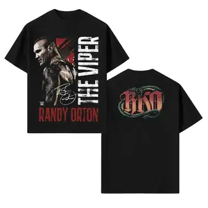 Randy Orton RKO Viper Shirt, Snake Logo Back Print Graphic Tee, WWE Fan Apparel Top, Vintage Wrestling Style Shirt, Gift For Men, Streetwear Outfit