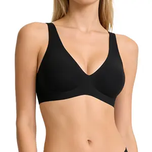 Jelly Wireless Womens Comfortable Wireless Bras Push Up Bralettes Seamless Tshirts Bras Deep V Everyday Bras