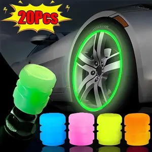 Fluorescent Night Glow Valve Caps, Car Vehicle Tire Valve Covers, Motorcycle Bike Wheel Nuts, Bright Decoration Accessories