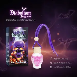 Gothic Skull Car Air Freshener Hanging Ornament, Car Fragrance, Long-Lasting Scent Up to 30 Days, Unique Car Deodorizer, 8ML Bottle