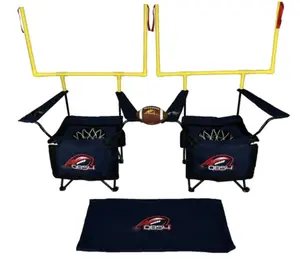 QB54 Creative gift Navy Set with 2 Chairs Field Goal Posts Inflatable Rubber Football Foam Kicking Tee Pump Carry Bag Sports Outdoor Ball Equipment Football Game