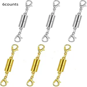 Magnetic Necklace Clasps and Extenders Set, Strong Magnetic and Silver Color Jewelry Fasteners, Stainless Steel Charms, Durable material