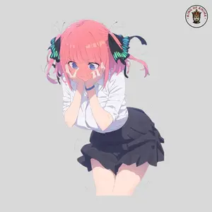 Nino Nakano Blushing Sticker, Vinyl Sticker, Shy Anime Waifu Decor for Laptop, Notebook, Phone or Gift Use