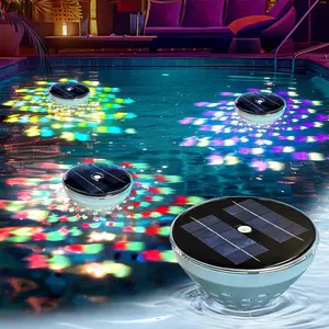 Solar Water Floating LED Light, 5 lighting modes, touch control, RGB Gradient for Pools, Fountains, Gardens and Courtyards - IP67 Outdoor High Quality Ambient Lighting, Fountain Lights, Solar Patio Lights, Poolside Solar Light