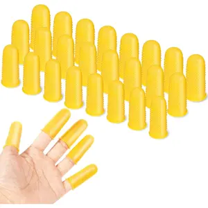 24pcs 3 Sizes Silicone Finger Protectors Rubber Finger Tips Thimble Guard Pads Caps for Hot Glue Gun Money Counting Writing Sorting Resin Crafts Sewing