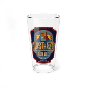 Rusteze Red Ale Mixing Glass | 16oz Vintage Automotive Beer-Inspired Pint | Parkbound Taproom Glassware