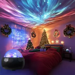 Dynamic Aurora Galaxy Star Projector Lamp - 10-Color Changing Northern Light Nebula Wave LED Sky Light, for Bedroom Decor, Gaming Room, Kids Sleep