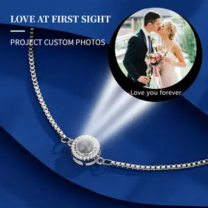 Dainty Personalized Photo Projection Bracelet • Photo Zircon Chain Bracelet • Custom Photo Chain Bracelet • Memorial Bracelets • Gift for Her
