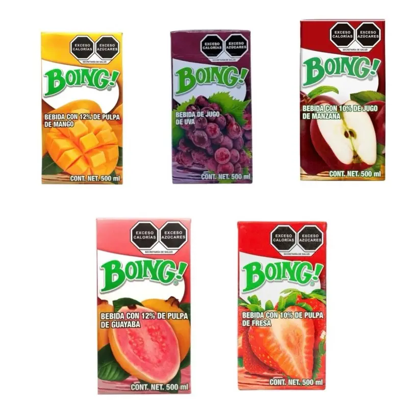 Boing Juice Sabor Mango, Uva, Manzana, Guayaba, Fresa 500ml