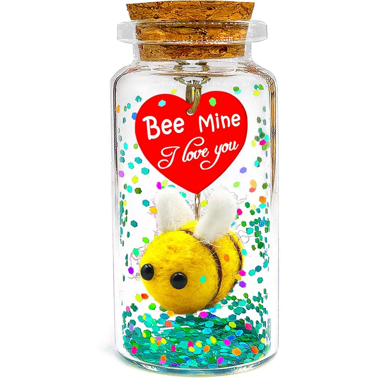 Anniversary I Love You Cute Bee Mine Valentines Gift, Romantic Message in a Bottle Present, Funny Birthday Christmas Presents Decorations Gifts for Him Her Boyfriend Girlfriend Husband Wife Couples