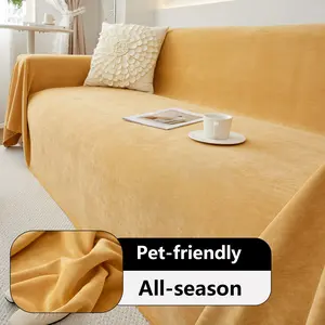 Luxury Simple Solid Color Sofa Cover Cloth, Reusable All-Season Sofa Protector, Full Coverage Sofa Sheet for Home Decor, Sofa Couch Covers