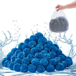 VEVOR Pool Filter Balls for Sand Filter, 1.5 lbs, Filter Balls Replace Pool Filter Sand, Reusable Blue Polyester Fiber Filter Media with Wash Bag, for Swimming Pool Aquarium Tank Above Ground Pool