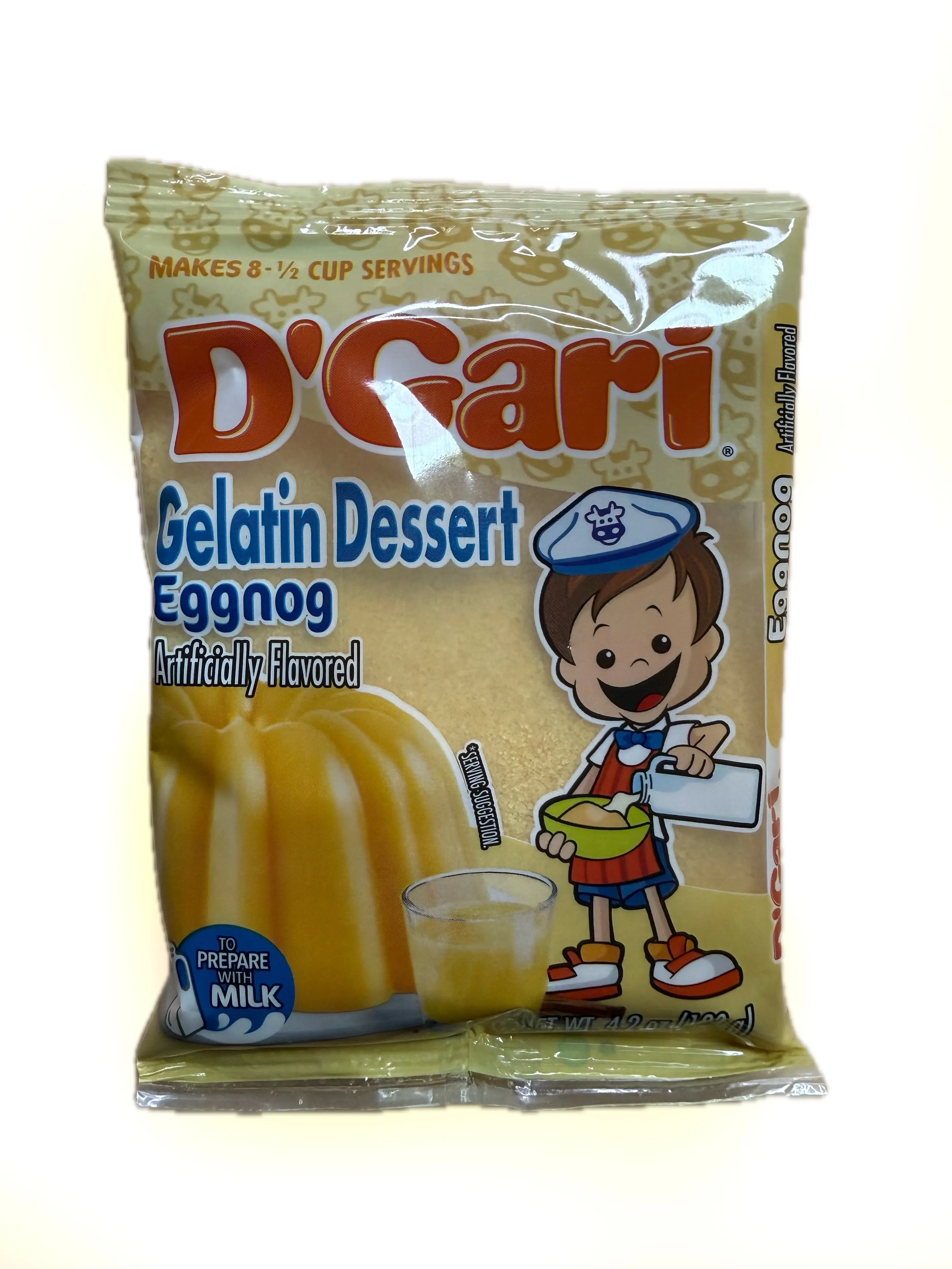 Gelatina de Rompope D'Gari 4.2 oz | D'Gari Eggnog (ROMPOPE) Gelatin Dessert Mix (Artificially Flavored) – 4.2 oz