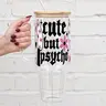 Original Art 40oz Glass Tumbler with Handle, Bamboo Lid & Straw, Gift for Her