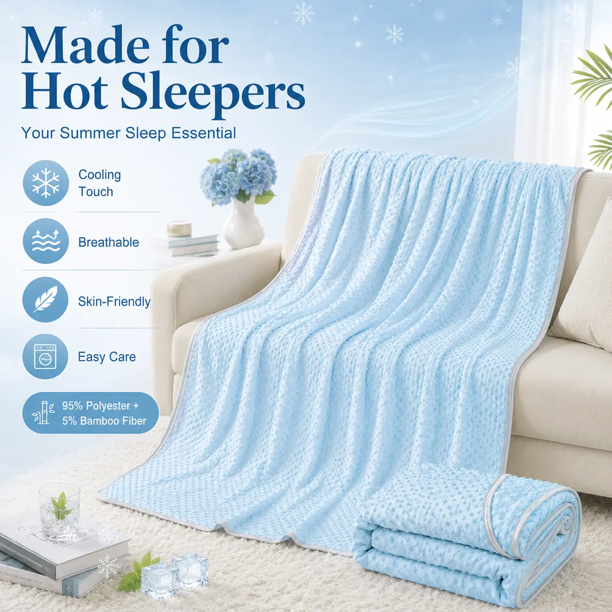 【Weekly Deals】Cooling Blanket Queen Size – Lightweight & Breathable Summer Blanket for Hot Sleepers & Night Sweat, Soft Rayon from Bamboo, Oversized Cooling Cover for Bed Couch, Comfy Bedding Gift for Men Women Teens silky soft blankets, summerwins