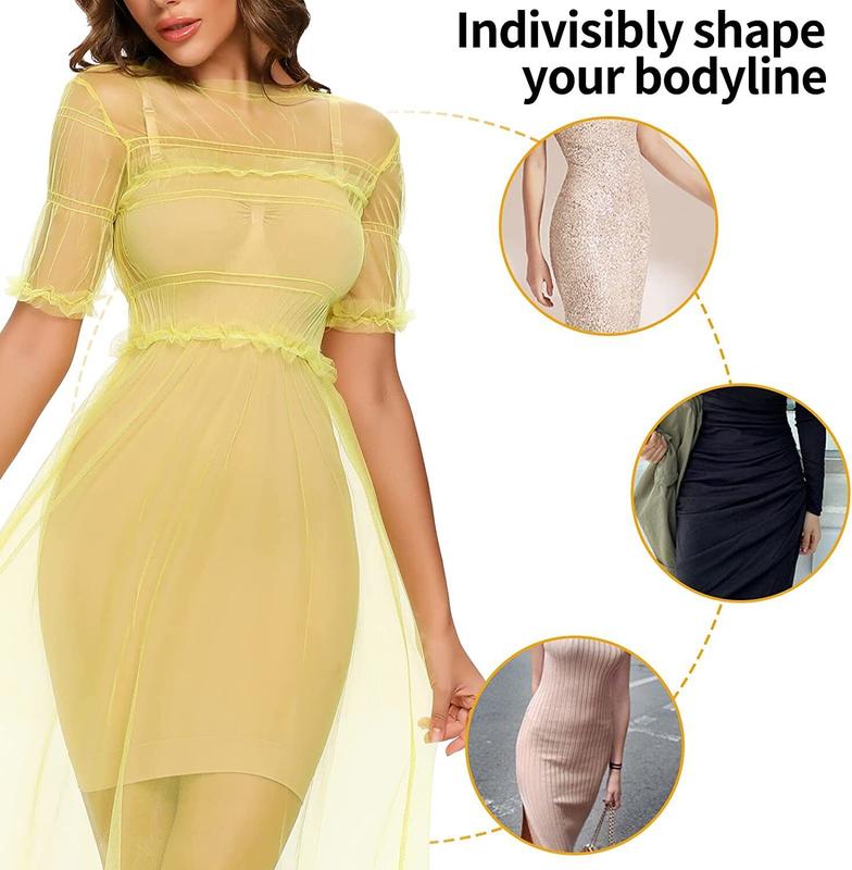 Women Strapless Shapewear Slip Tummy Control Seamless Body Shaper for Under Dresses Comfortable Compression