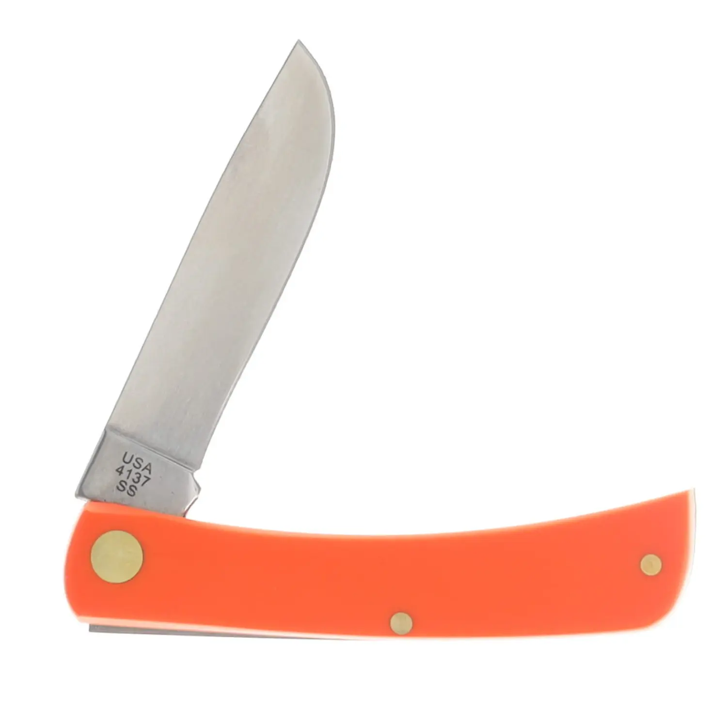 Case XX Smooth Orange Synthetic Sod Buster Jr Folding Knife | Made in the USA