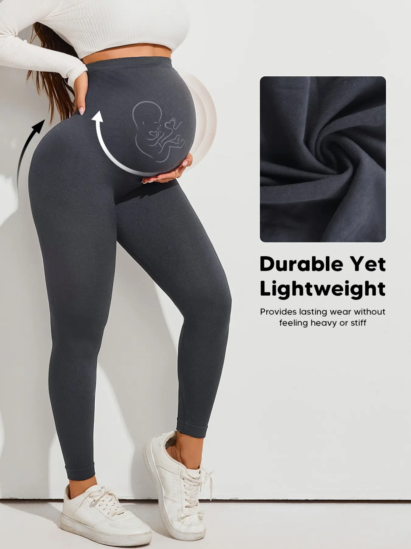 Pregnant Support Underwear Pants, High Waist Pregnancy Tights, Full Abdominal Support, Seamless Soft Elastic, Ideal for Daily Wear, Seamless Maternity Underwear, Maternity Clothes