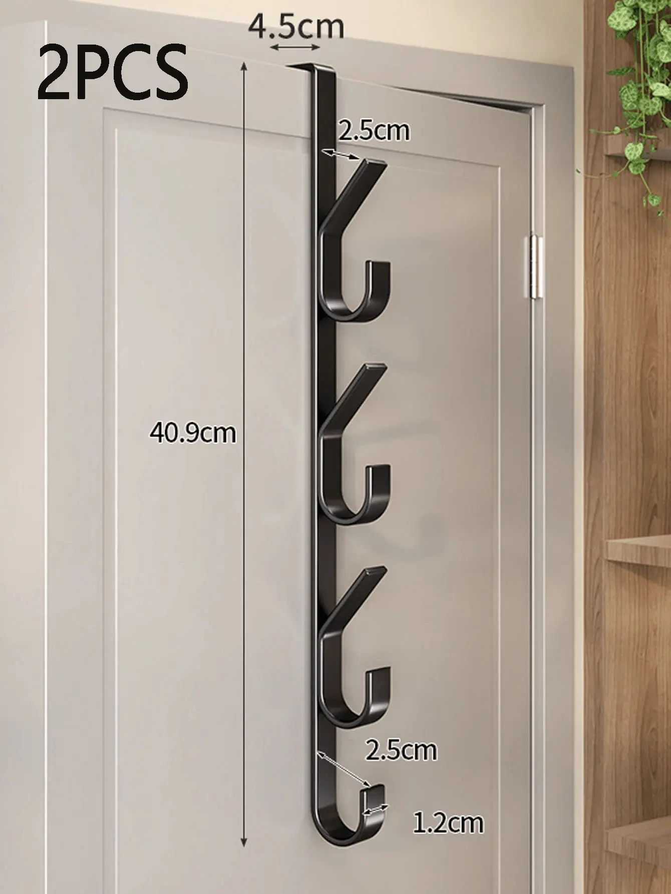 Black (7 Hooks) - 2 PCS