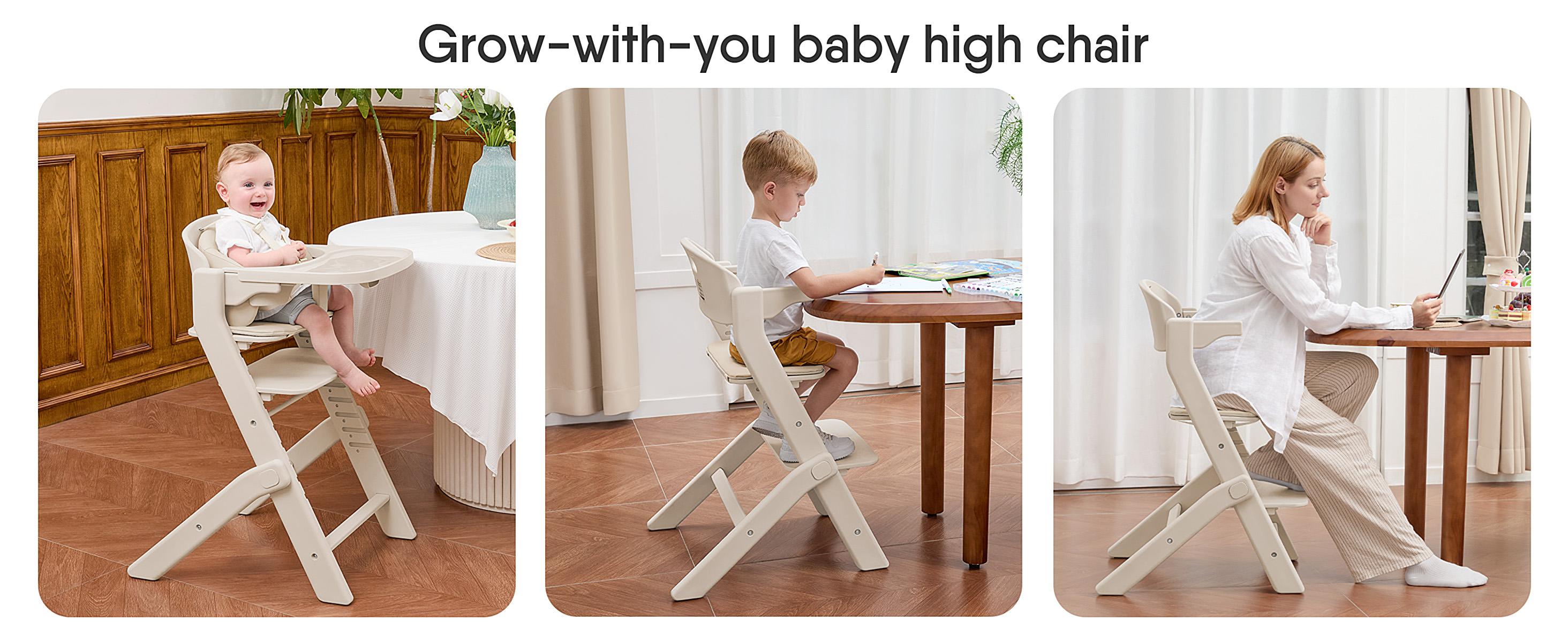 Sohochic 3-in-1 Multifunctional High Chair - Adjustable Toddler Chair, Solid Plastic+Metal Frame, Washable Dining Booster Seat with Soft Cushion & 5-Point Harness, Portable Easy Operation, for 6 Months to 220 Lb, Grows With Sohochic 3-in-1 Multifunctional High Chair - Adjustable Toddler Chair, Solid Plastic+Metal Frame, Washable Dining Booster Seat with Soft Cushion & 5-Point Harness, Portable Easy Operation, for 6 Months to 220 Lb, Grows With