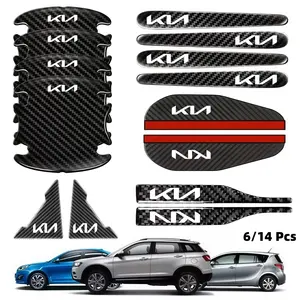 6/14 Pcs Car Door Handle Scratch Guard, Universal Paint Protect Stickers, Rearview Mirror Protector, Kia Compatible, Auto Accessories
