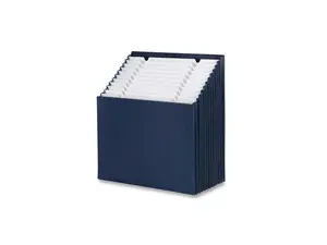 12-Pocket Stadium File, 12 1/4 X 13 5/8, Navy, Letter