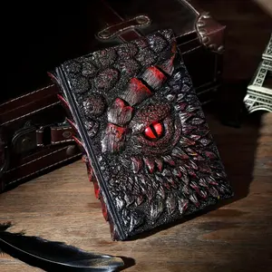 3D Dragon Eye Embossed Writing Notebook, 1 Count Handmade Travel Diary with 120 Blank Sheets, Perfect for Dragon Enthusiasts