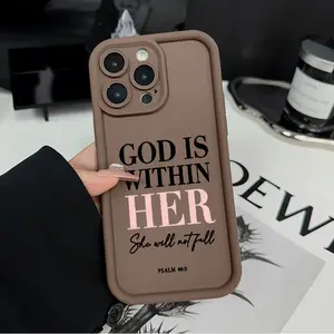 God is within her Phone Case for iPhone 17 16 15 14 Pro Max 13 12 11 XR XS Plus E Shockproof Drop Protection Rugged Durable Silicone Cover Cellphone Protective