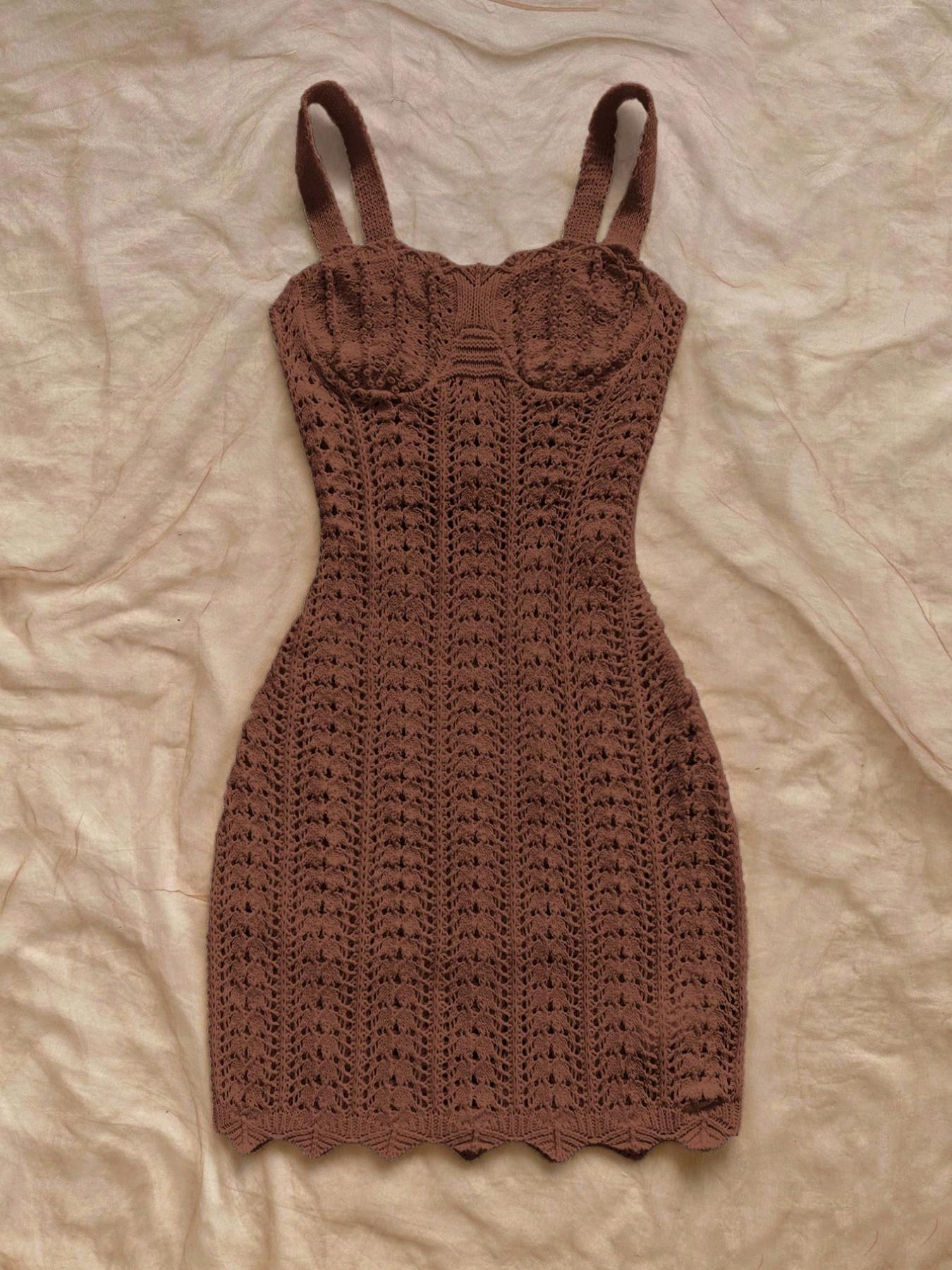 Women’s Solid-Color Knit Backless Tie Dress with Thin Straps—An Elegant,Comfortable, Waist-Cinching Casual Dress for Spring and Summer; Suitable for Dates, Everyday Wear, Holidays, Wedding Season, and Bohemian Vacations.