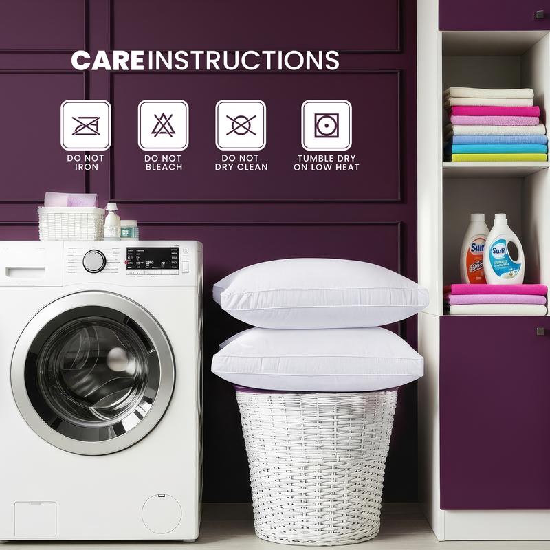 【New Year Deal】Utopia Bedding Gusseted Pillows Set King Queen & Standard Size White Pack of 2 Durable Breathable Soft Memory Foam for Cozy Sleep Hotel Quality