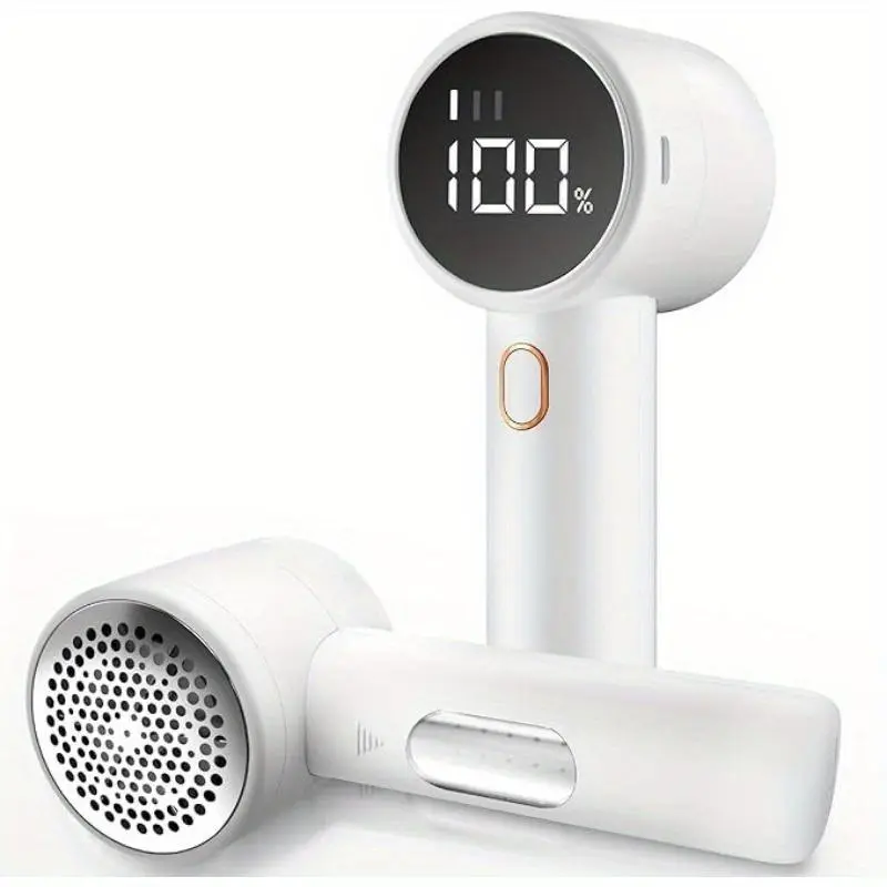 Fabric Shaver, Lint Remover Rechargeable, Electric Portable Sweater Defuzzer with 3 Speeds, 6 Leaf Blades, Digital LED Display to Remove Pilling for Clothes, Furniture, Sweater, Couch, Blanket