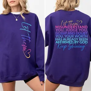 Let Them Crewneck Sweatshirt Gildan Everyday Style Super Soft Unisex Fit Streetwear Graphic Top Womenswear Casual Printed Long Sleeve let them theory, protect your peace, not my problem energy, growth mindset, choose yourself first, quiet confidence