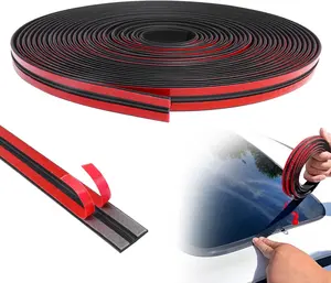 Car Weather Stripping, 14mmx19.68Ft T-Shape Cuttable Windshield Rubber Seal Strip, Self Adhesive Sunroof Cover Seal for Cars Trucks SUVs