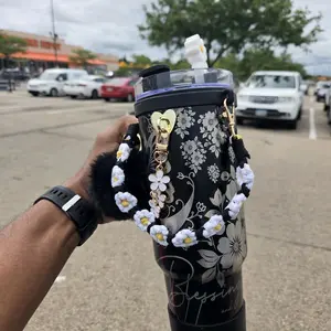 Custom engraved 40oz cup with accessories and a free Keychain - personalized drinkware gift set