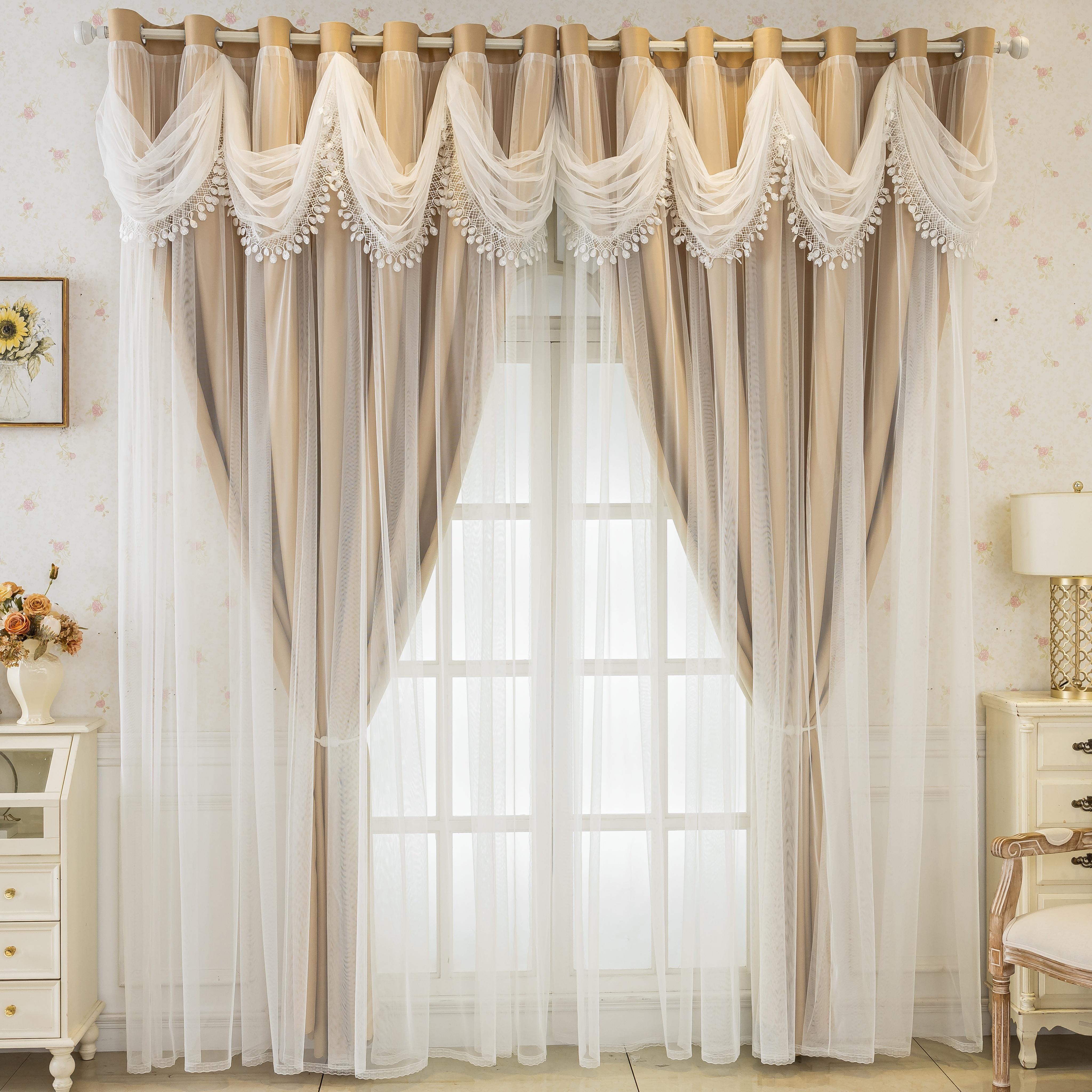 2 pcs curtain panels with grommets for curtains covering sheer fabric; suitable for bedrooms (blackout), living rooms, themed rooms, and holiday party decorations.