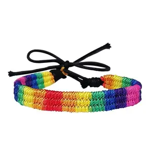 LGBT Same-sex Color Rope Bracelet Six-color Rainbow Handwoven Hand Rope Les Friendship Bracelet for Men and Women