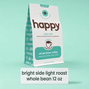 Bright Side Light Roast Whole Bean Coffee 12 oz - With Notes of Toasted Cashew and Perfection