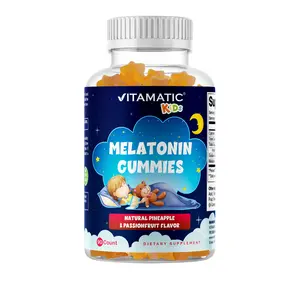 Vitamatic Sugar Free Kids Melatonin 1mg, 90 Gummies, Pineapple & passionfruit Flavored Gummies, 90 Days Supply