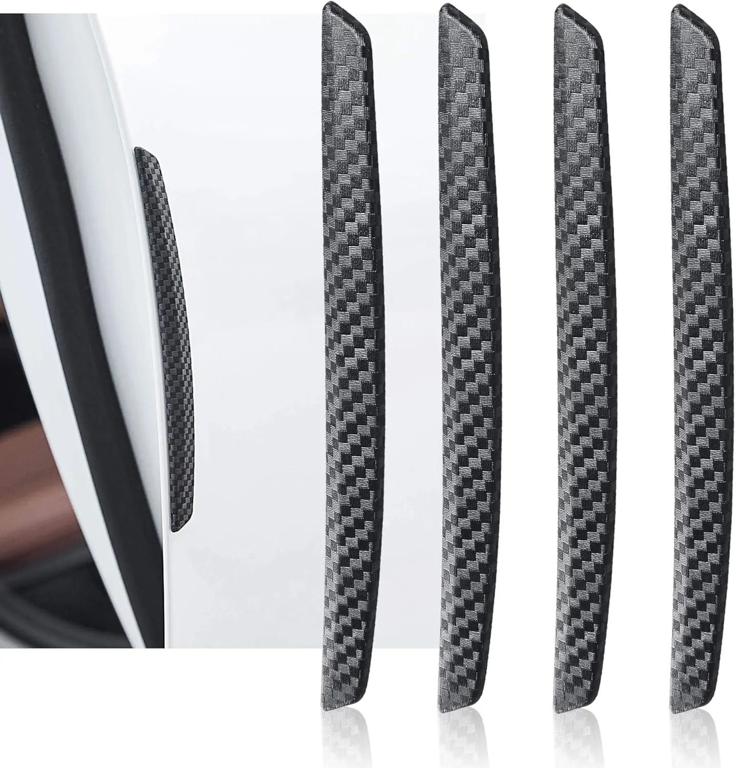 Pcs Car Door AntiCollision Strip Door Edge Guards AntiRub Protector Trim Carbon Fiber Texture Car Door Corner Bumper Protector AntiScratch Universal for All Cars SUV (I)