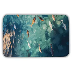 MWW C1BM2134Z6MAM5 21 x 34 in. Caustic Fish Beige Bath Mat - Stylish Home Decor Essential