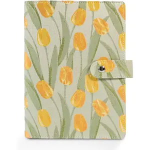 A6  Budget Binder With 6 Zipper  Envelopes For  Saving Challenge Bill Organizer Refillable Notebook Aesthetic Mini Flora Journal Planner Diary For Women School Office