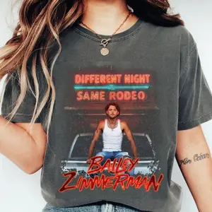 Bailey Zimmerman Tour 2026 Comfort Color T-Shirt, Different Night Same Rodeo Shirt, Country Music Tour Shirt